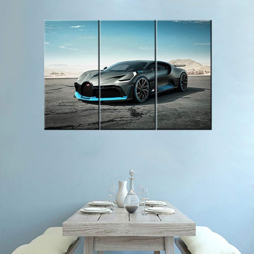 Framed Canvas Wall Art Speed Sports Racing Cars Pictures Ready to Hang 3 Pieces HD Printed Posters Artwork for Teens Bedroom Living Room Modern Decorations - 12 x 24 inch x 3 Panels