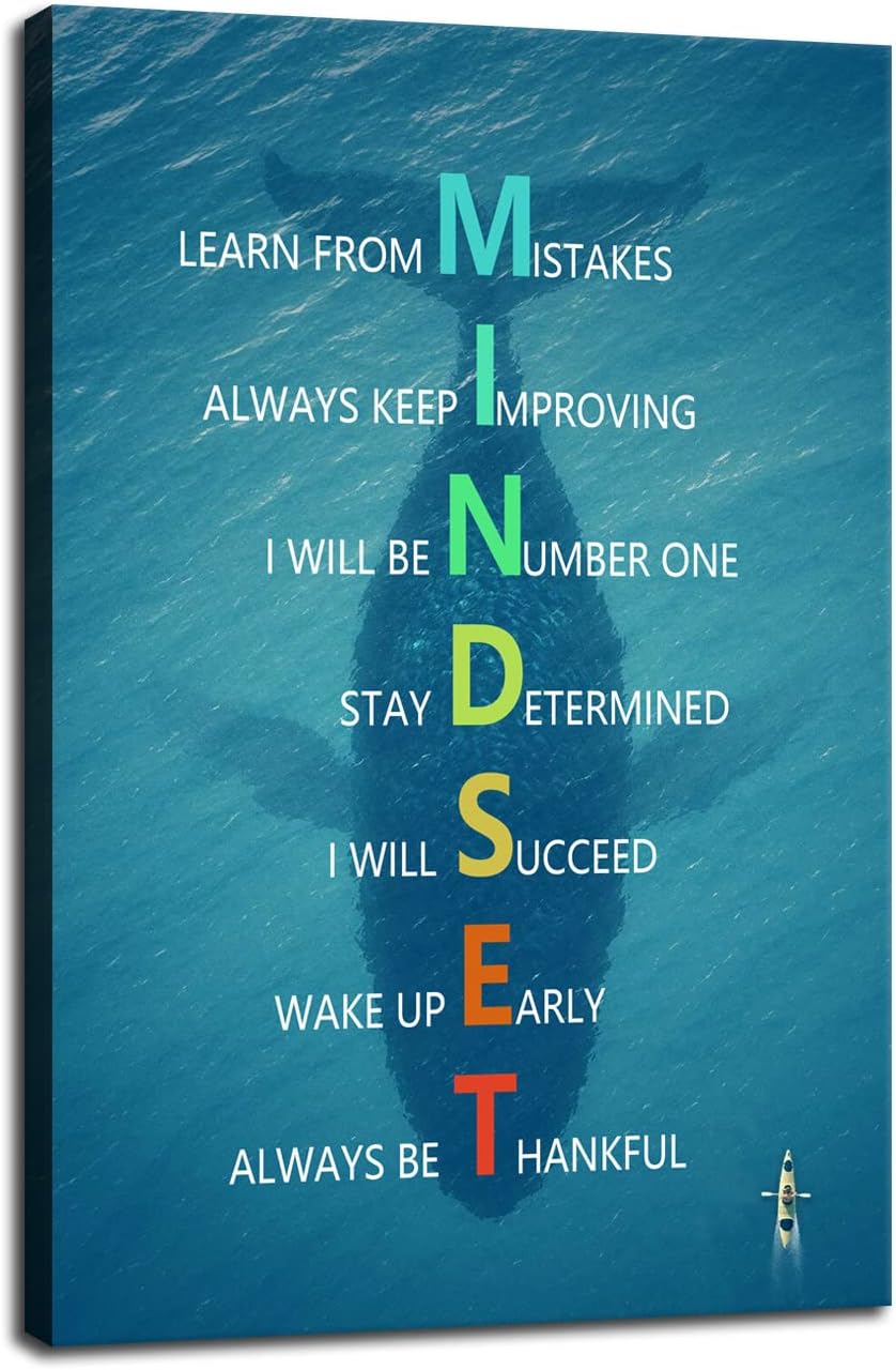 Inspirational Entrepreneur Quotes Mindset Poster Motivational Canvas Wall Art Print Artwork Painting Picture for Framed Home Decoration Living Room Office Ready to Hang [12''W X 18''H]