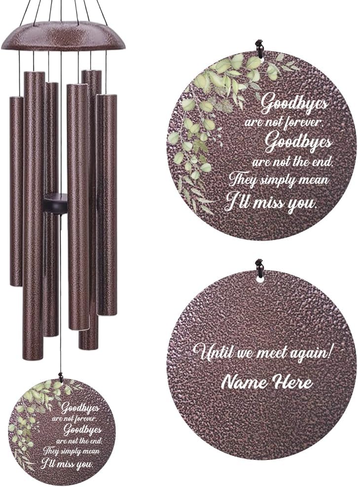 Personalized Memorial Wind Chimes, Customized Wind Chime Outdoor, Custom Wind Chimes in Loving Memory, Sympathy Gift After The Loss of Mom Dad, or Loved One
