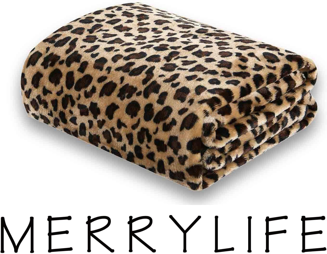 MERRYLIFE Leopard Throw Blanket Decorative Fleece Throw | Ultra-Plush Colorful Oversized | Couch Blanket Travel Lap | Large Size(60" 90",Cheetah)