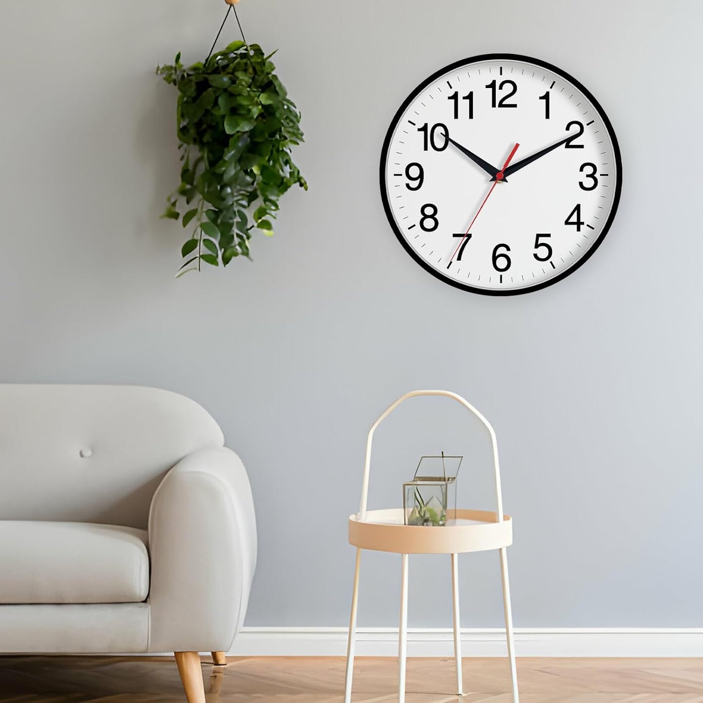 16 Inch Wall Clock, Large Wall Clocks Battery Operated, Big Silent Non-Ticking Analog Clock Decorative for Living Room, Office, Kitchen, Outdoor,Classroom, Bedroom, Bathroom, School(Black)