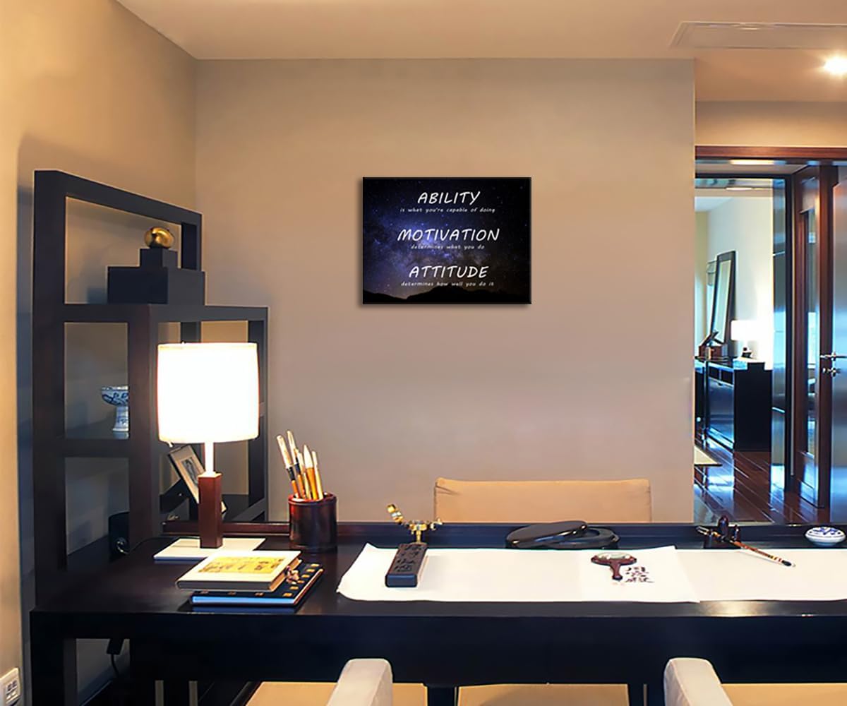 Inspiring Canvas Wall Art Prints Paintings Posters Inspirational Ability Motivation Attitude Motivational Entrepreneur Positive Quote Modern Office Bedroom Decor Framed Ready to Hang [18''Wx 24''H]