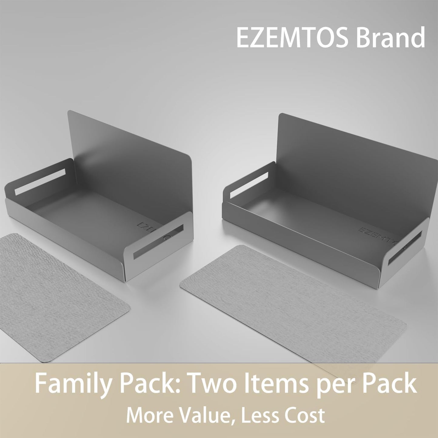 2-Pack Magnetic Spice Rack for Refrigerator and Microwave - Portable 6" Deep Magnetic Shelves for Classroom Kitchen Garage - Strong Magnetic Hold, Metallic Gray, Max 20LB Capacity