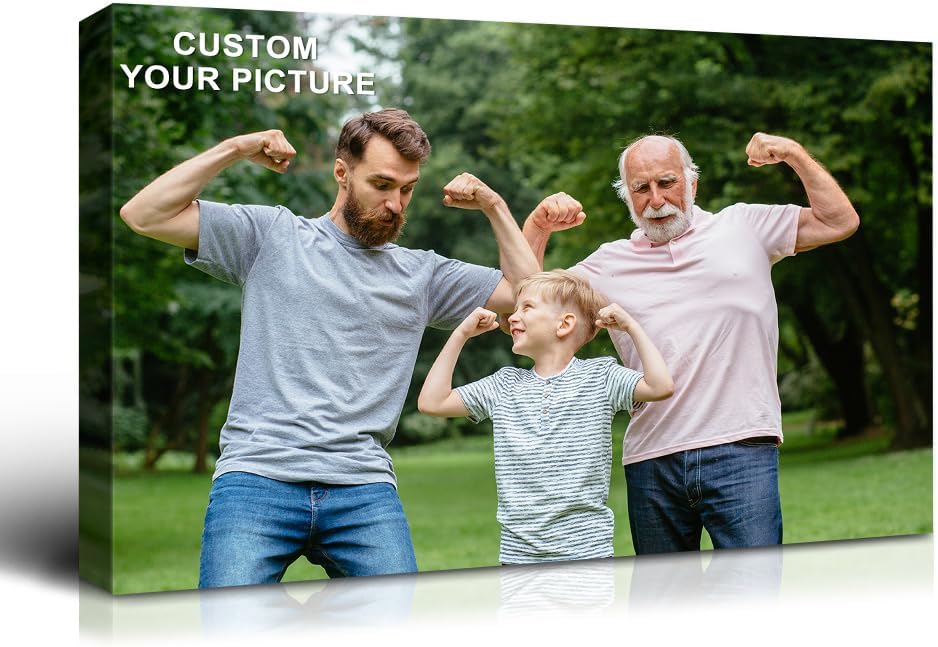 Wewejia Personalized Photo to Canvas Print 18x12inch - Canvas Prints With Your Photos on Custom Wall Art for Bedroom, Living Room, Wedding Baby Pet Family Picture Wall Art