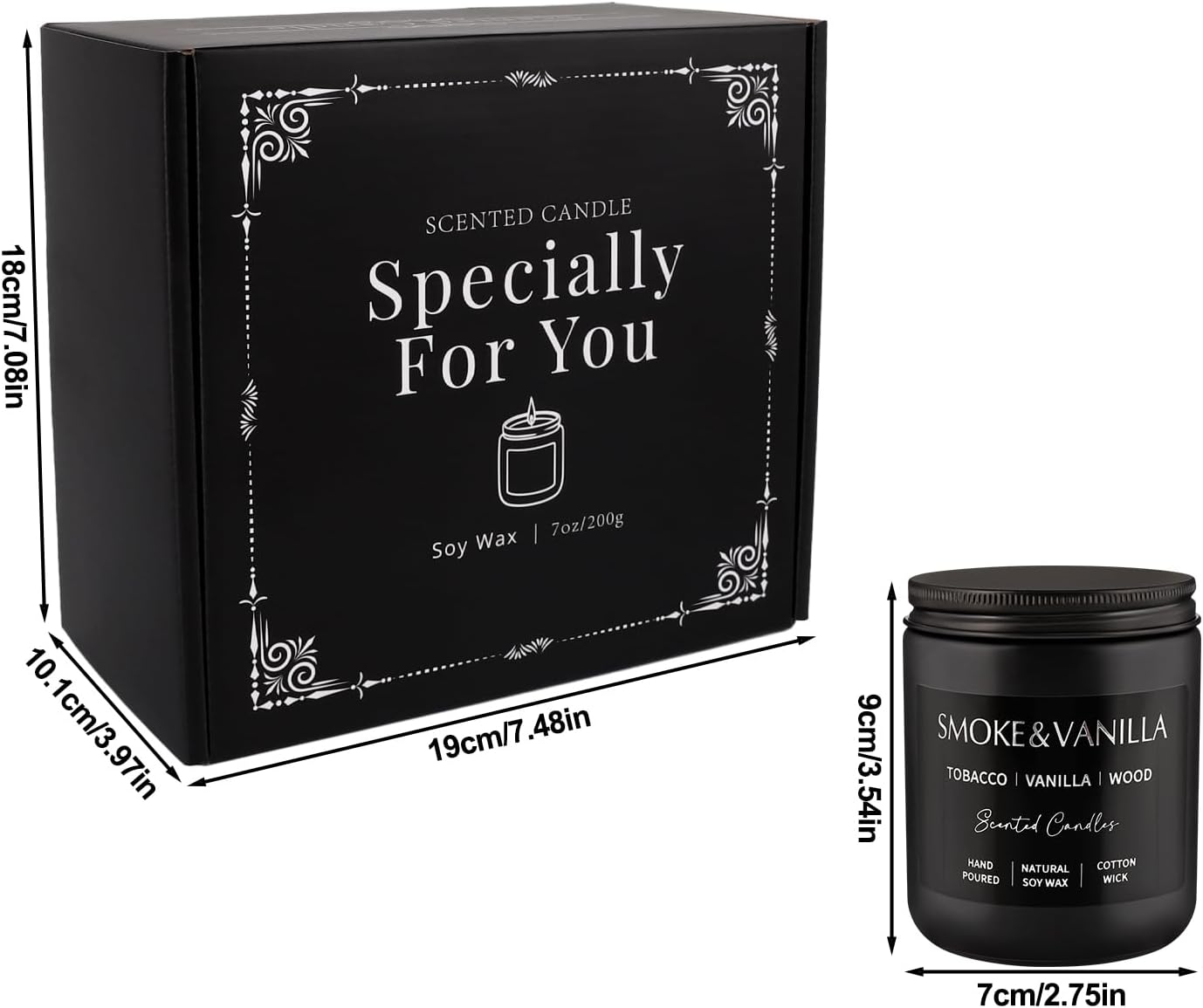 Scented Candles Gift Set - 4 Pack (7oz Each) Soy Wax Aromatherapy Candles with Essential Oils, Smokeless - Leather & Smoke, Vanilla Oakmoss, Lavender - Relaxing Fragrance for Home, Office, Yoga