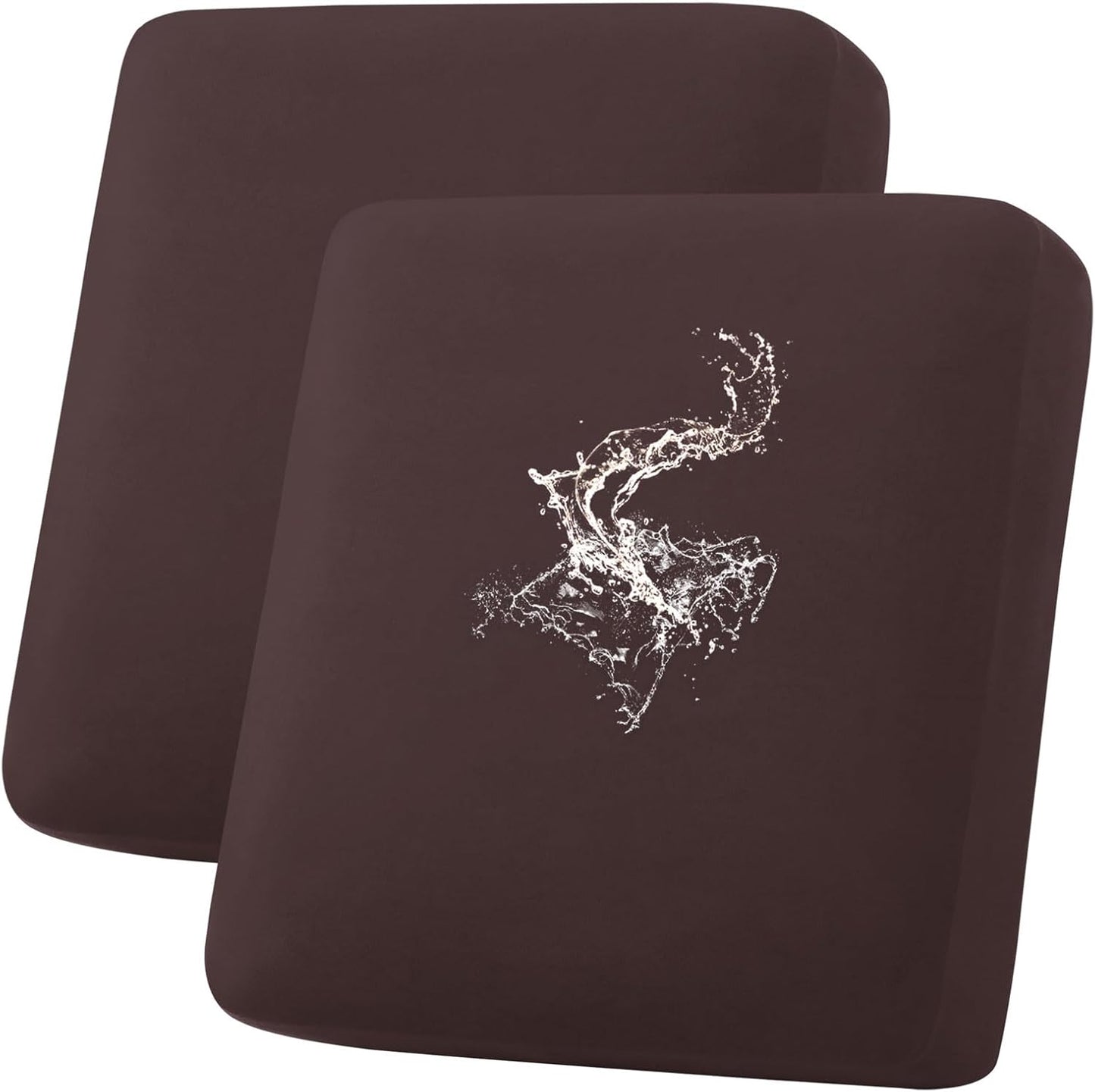 hyha Waterproof Couch Cushion Covers, Stretch Sofa Couch Seat Slipcover for Dog Washable, Non-Slip Waterproof Outdoor Cushion Covers for Patio Furniture Replacement (2 Pieces, Chocolate)