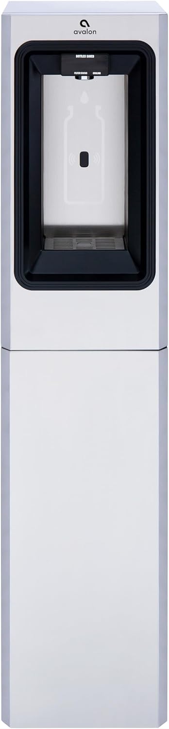 Avalon Freestanding Bottle Filler, High Capaciy Cooling, Sensor Dispensing, UV Cleaning, Digital Bottle Counter Display, Dual Filtration, WiFi Enabled