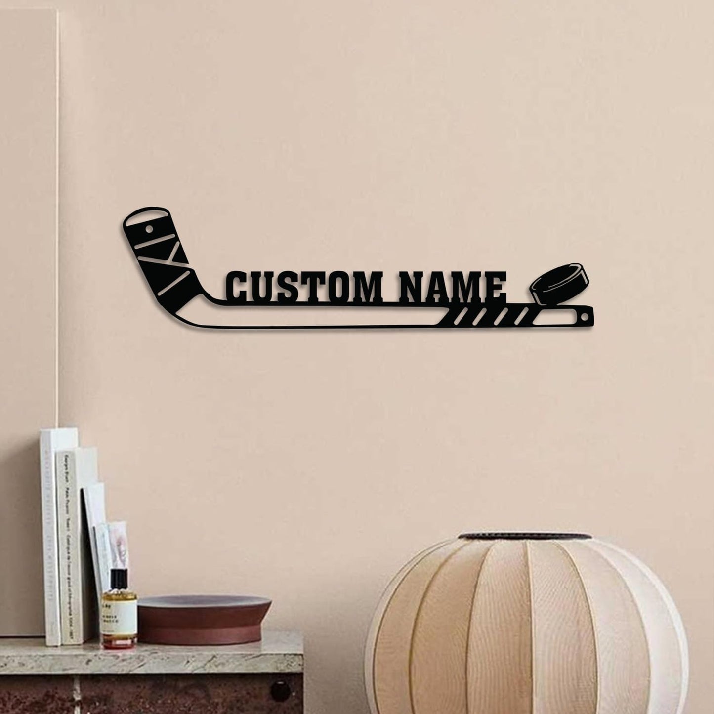 Custom Hockey Stick LED Sign – Personalized Name Light Up Hockey Sign, Neon Wall Light with Puck, Hockey Wall Decor for Boys Room, Man Cave, Players