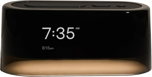 Loftie Alarm Clock with Sound Machine – Smart Alarm Clock with Light, White Noise, Bluetooth Speaker, Night Light Sound Machine, 100+ Sounds, Blackout Mode, No WiFi Mode, Optional Subscription - Black