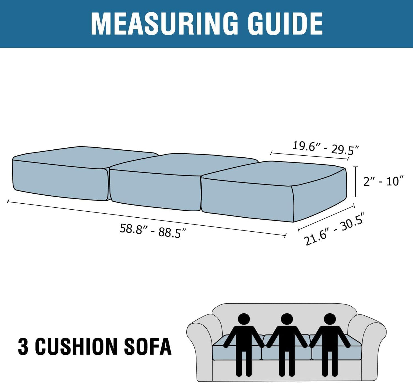 H.VERSAILTEX Velvet Stretch Couch Cushion Cover Plush Cushion Slipcover for Chair Loveseat Sofa Cushion Furniture Protector Seat Cushion Sofa Cover (3 Piece Sofa Cushion Covers, Brown Striped)