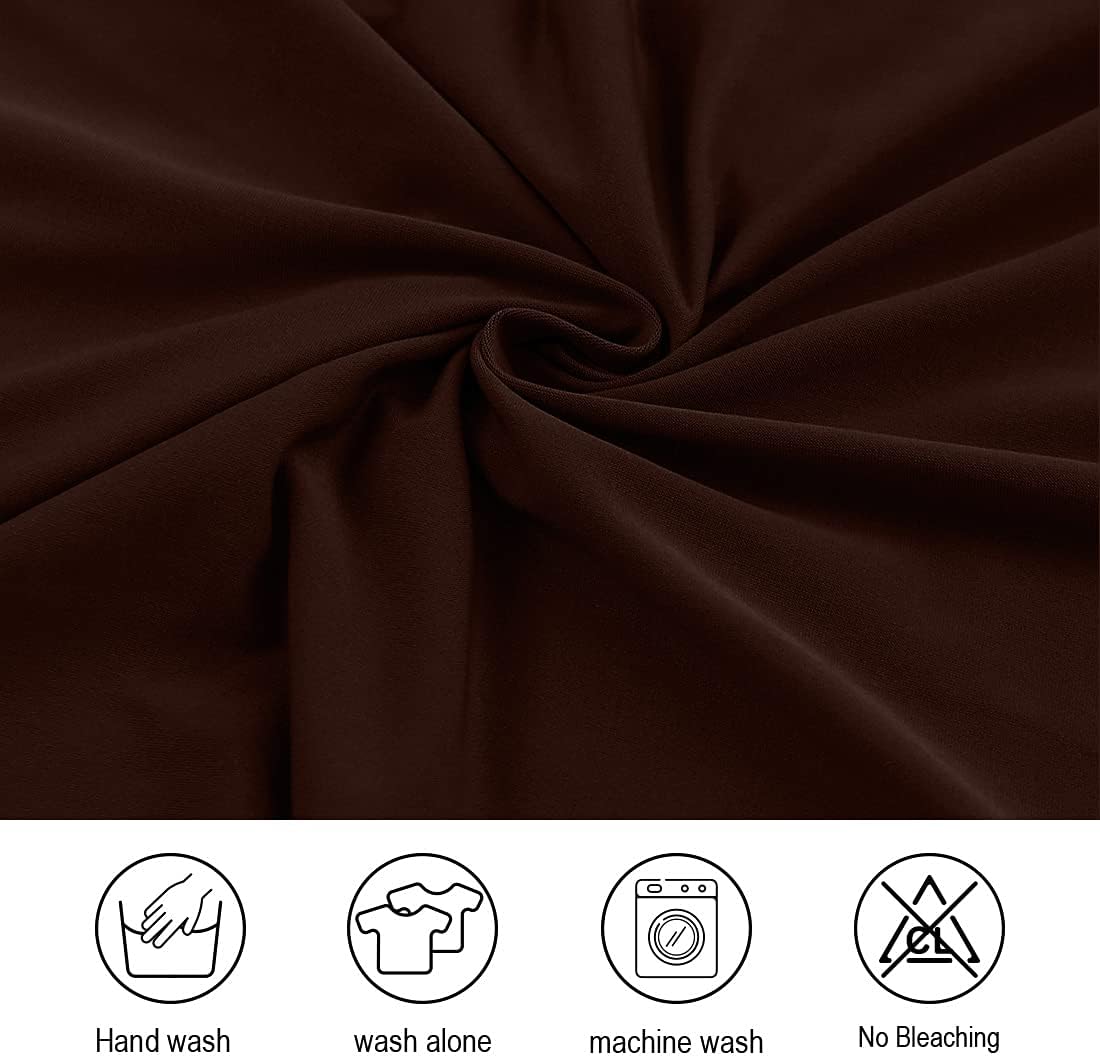 JQinHome 6 Pcs Dining Chair Slipcover,High Stretch Removable Washable Chair Seat Protector Cover for Home Party Hotel Wedding Ceremony (Pack of 6, Coffee)