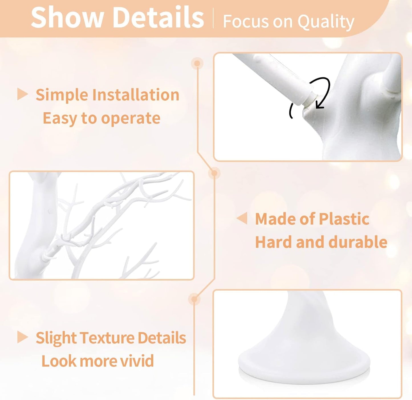 Nuptio Artificial Trees Decorative Trees: 2 Pcs White Twig Trees 22.8in Tall Halloween Decorations Wedding Centerpiece for Tables Fake Easter Tree for Christmas Thanksgiving Birthday Party Decor