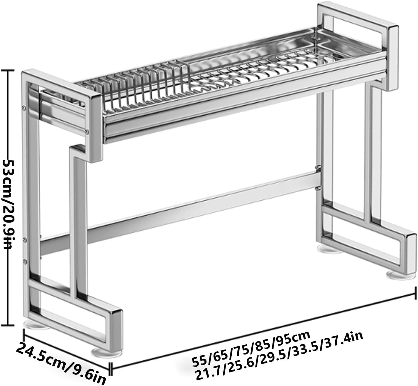 Kitchen Sink Rack Sink Above The Dish Drain Dish Washing Rack Stainless Steel Multifunctional Dish Storage Rack,Over The Sink Drying Rack for Dishes(1,75cm/29.5in)