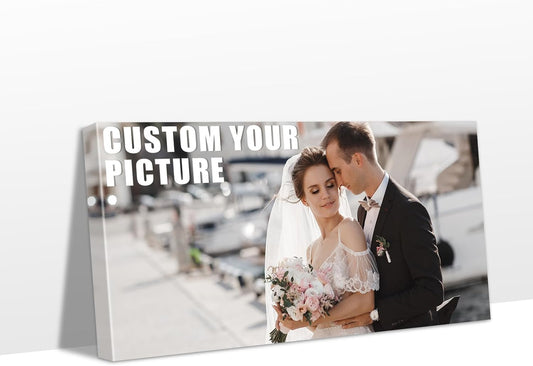 Personalized Custom Canvas Prints with Your Photos & Text, Customized Picture Print, Transform Own Images Into Framed Wall Art Digitally Printed Photo to Canvas, Keepsakes Gifts for Family 24x12’’