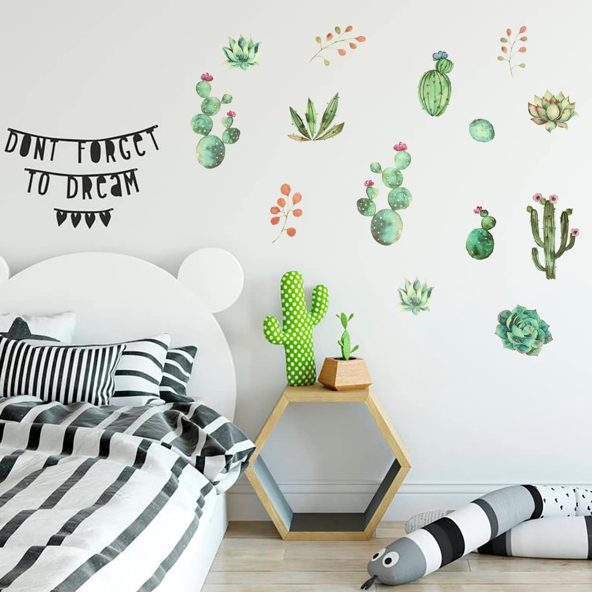 Luminous Window Wall Decals Switch Sticker Decoration Stickers for Home Office School Cactus