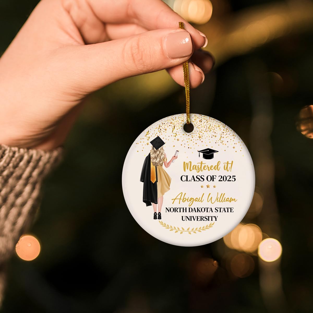 Personalized Graduation Ornament Class of 2024 Graduate Christmas Ceramic Ornaments Graduation Keepsake Gifts Xmas Tree Decorations