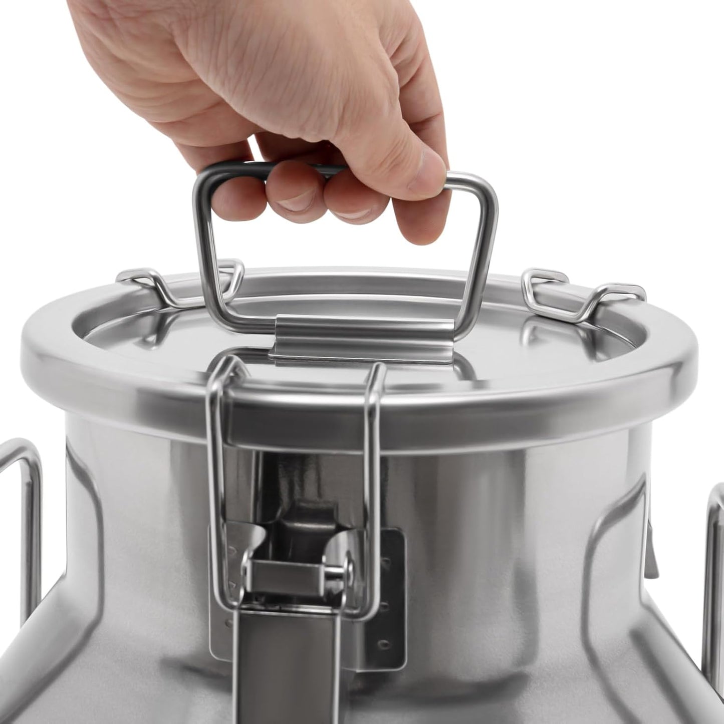 201 Food-Grade Stainless Steel Ice Bucket with Lid, 10L/2.64Gal Good Sealing Storage Canister Milk Bucket Milk Can for Coffee, Tea, Water, Milk, Soup