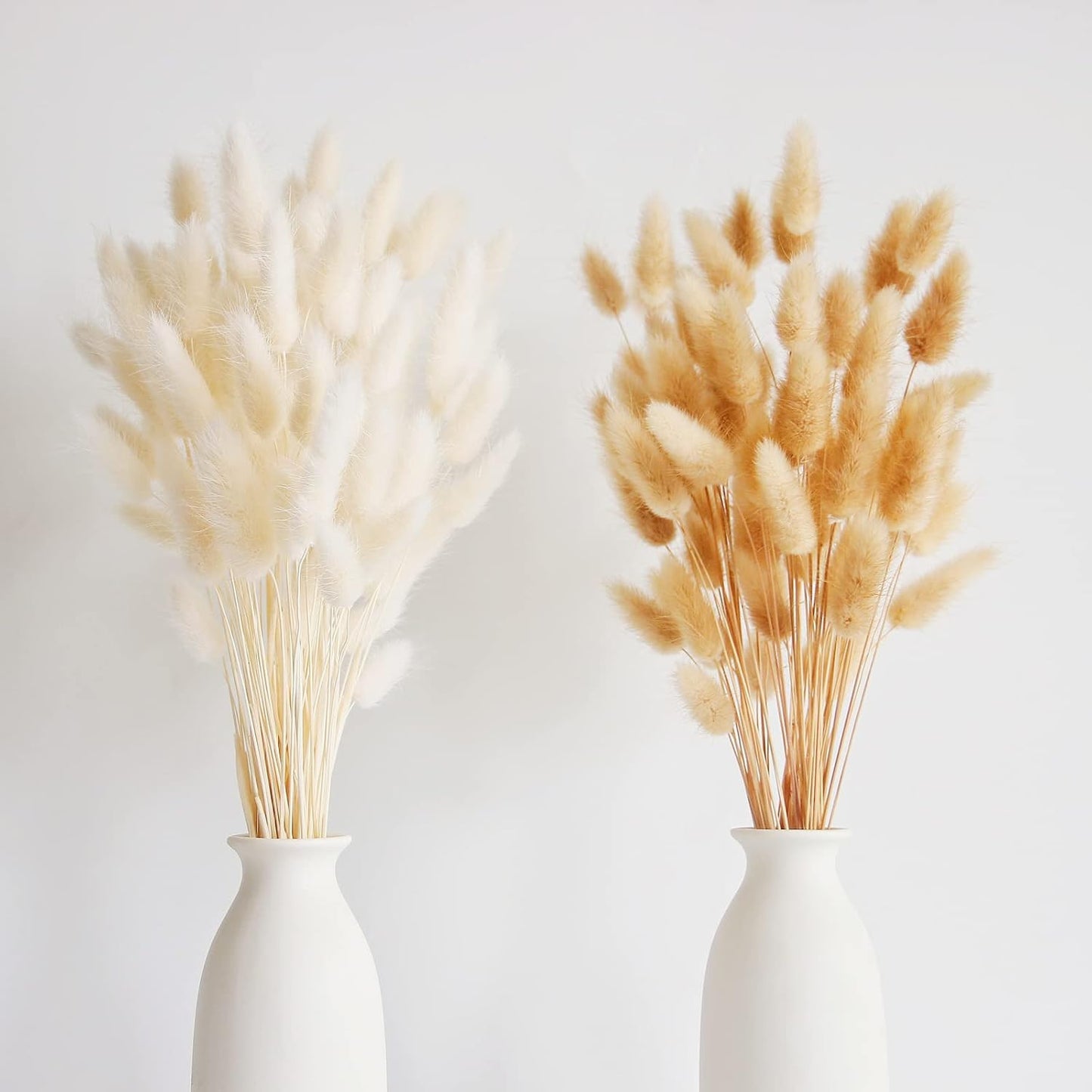 120 PCS Bunny Tails Dried Flowers, Dried Pampas Grass Bouquet, Boho Table Decor, White Pampas Grass Small, Dried Bunny Tails, Pampas Grass for Wedding, Home, Rustic Party, Baby Shower Decorations