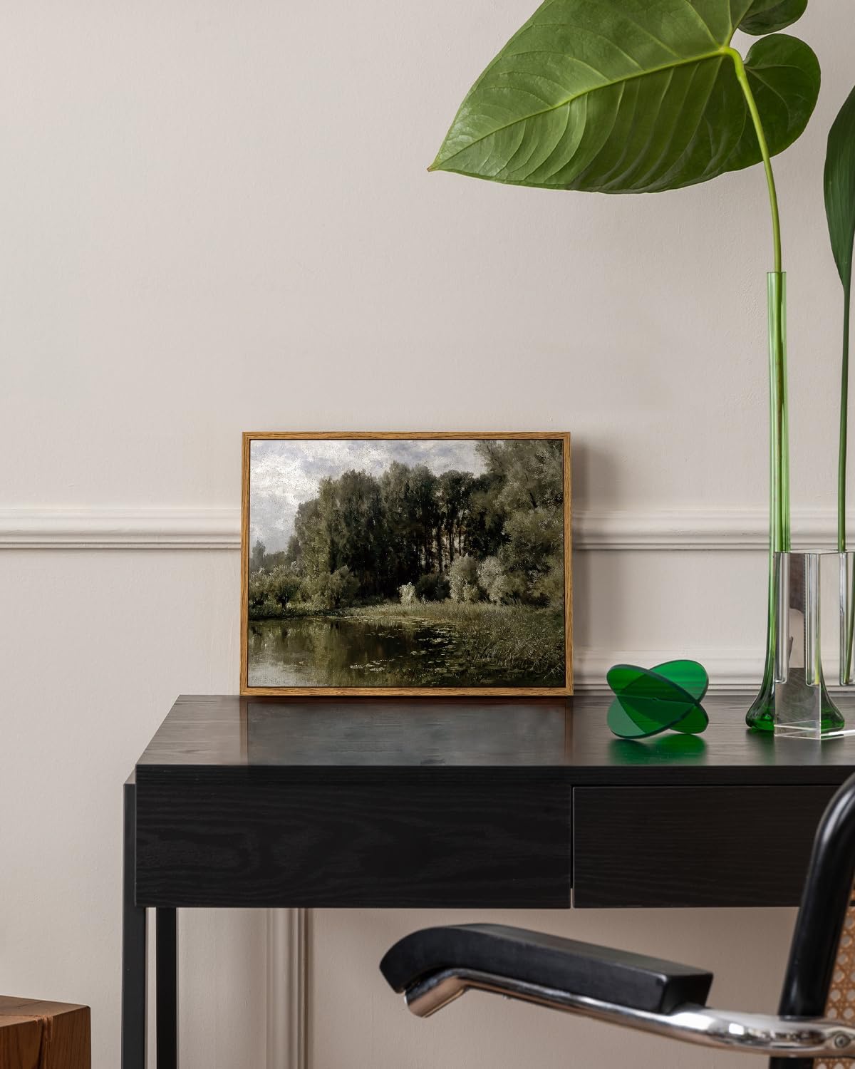 VIYYIEA Framed Canvas Wall Art Home Decor Vintage Landscape Botanical Prints Rustic Farmhouse Wall Decor Mid Century Modern Art Prints Nature Room Decor Wall Pictures for Living Room Bedroom 11x14in