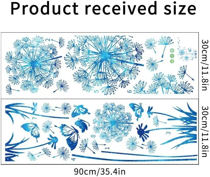 Hello Spring Summer Window Cling Sticker Flowers, and Butterfly Window Stickers, Spring and Summer Decor, Home, Shop, and Party Window Glass Display Stickers (Blue)