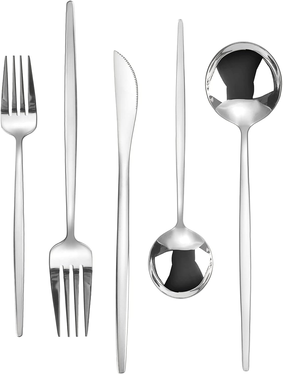 Silverware Set, KassKa 20 Pieces Flatware Cutlery Set, Stainless Steel Utensils Set Spoon Fork Knives Set for Home Restaurant and Kitchen, Mirror Polished Finished, Service for 4