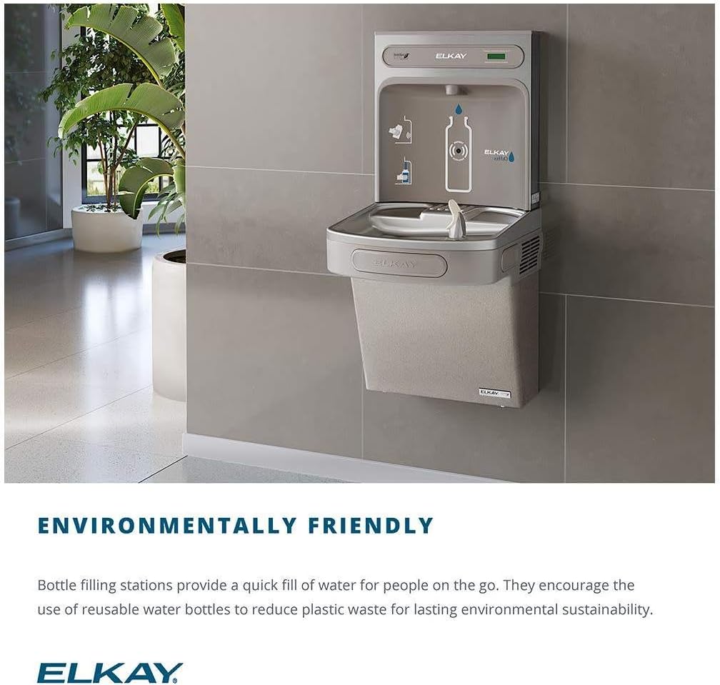 Elkay EZSDWSLK Bottle Filling Station and Cooler, 38.63 x 19.00 x 0.00 inches, Light Gray Granite