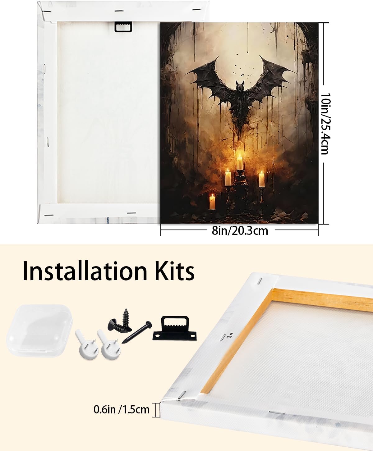 AbcCustomize Halloween Canvas Wall Art - Vintage Moody Bat Poster, Gothic Dark Academia Wall Decor, Spooky Halloween Decor for Farmhouse & Cottage, Fall Decorations Indoor for Living Room & Bedroom