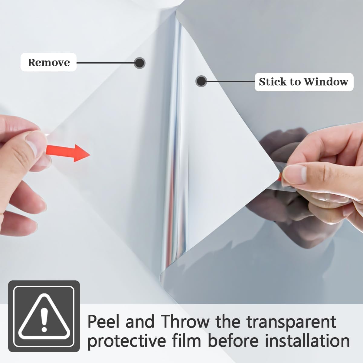 Niviy Window Tint One Way Window Privacy Film See Out Not in 23.6 x 78.7 Inch Window Tint for Home Heat Blocking Anti UV Glass Door Mirror Reflective Window Film, Silver