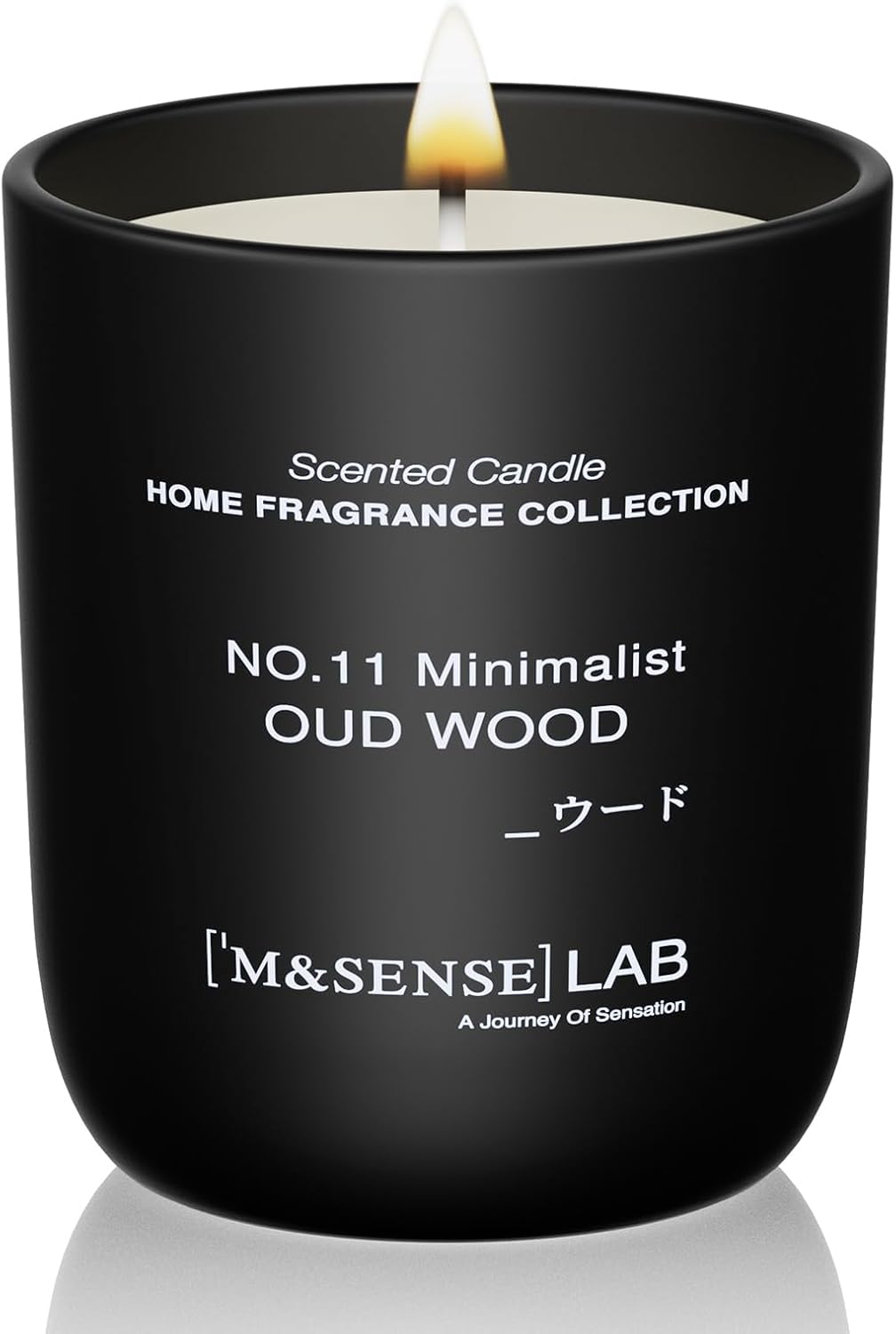 M&SENSE Natural Soy Candle| Oud Wood | 5.3 oz | Minimalist Scented Candle for Relaxation, Gifting, Home Décor | for Bedroom, Office, Party Small