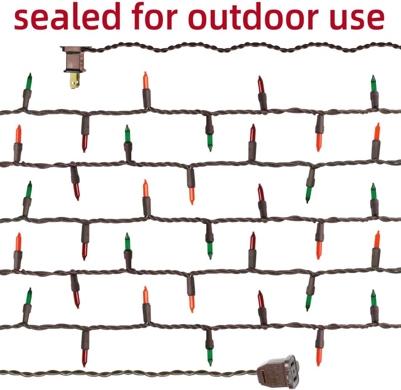 Brown Wire,Multicolor,Incandescent Bulb 100 Mini String Lights for Indoor Halloween Tree Home Garland Birthday Wedding Party Festival Decoration