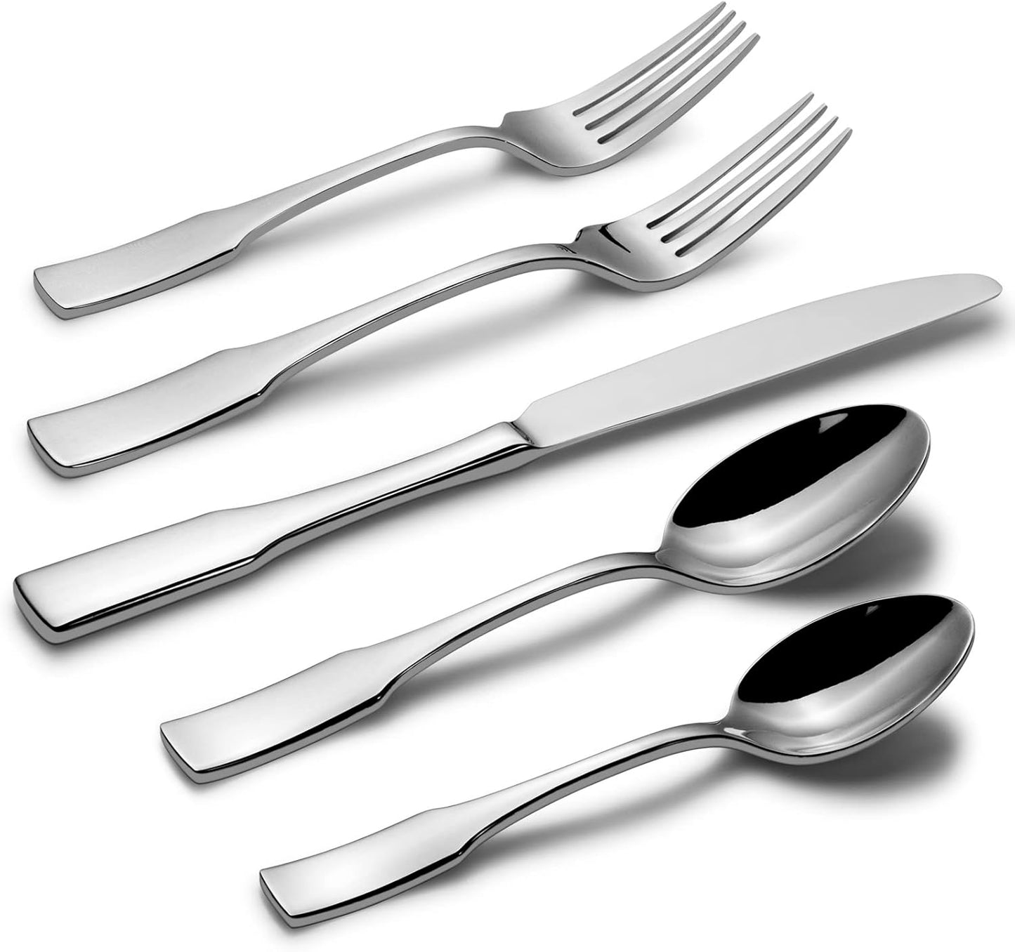 Alata Kate 30-Piece Silverware Set Stainless Steel Flatware Set,Service for 6,Mirror Polished Cutlery Set,Dishwasher Safe