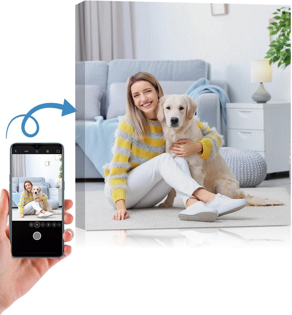 AbcCustomize Canvas Prints with Your Photos, Custom Canvas Wall Art for Bedroom, Living Room, Farmhouse Decor, Personalized Gifts