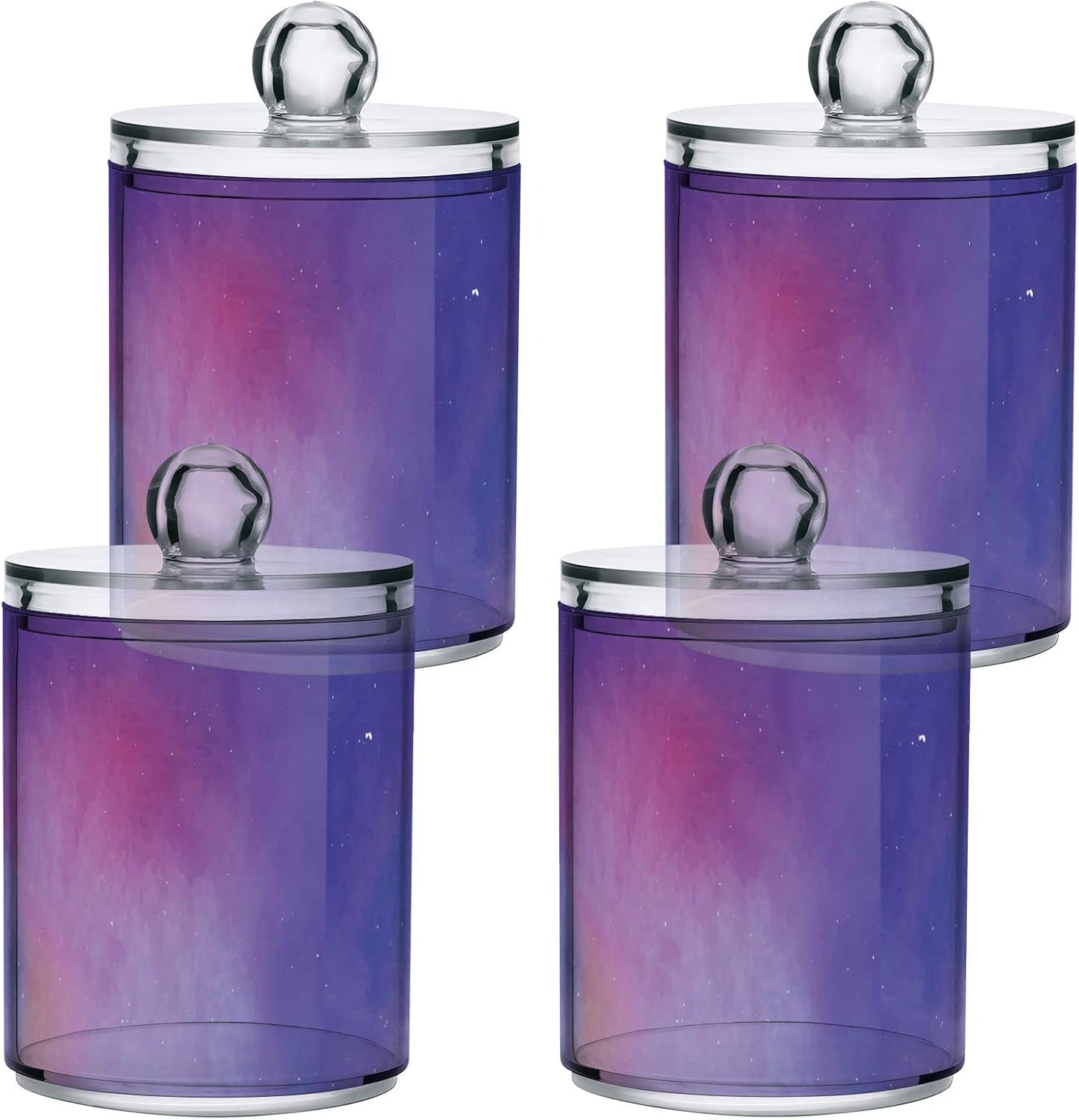 Galaxy Purple 2PCS Airtight Transparent Glass Storage Jar, Food Storage Container Glass, Can Store Candy, Salt, Coffee Beans, With lid, Easy To Use…