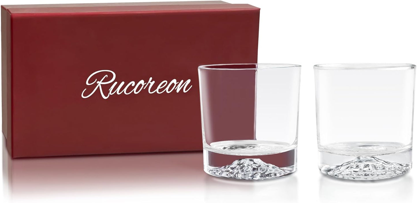 Crystal Whiskey Glasses Set of 2 – 10 OZ Designer Old Fashioned Rocks Glass for Scotch, Bourbon, Rum and Cocktail Drink – Luxury Gift for Men