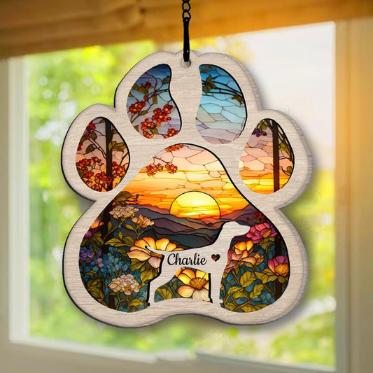 IZI POD Personalized Vizsla Suncatcher Dog Memorial Gifts, Custom Vizsla Ornament Christmas Tree, Pet Remembrance Gift, Loss of Dog Sympathy Gift, Pets Memorial Ornament, Pet Loss Suncatcher