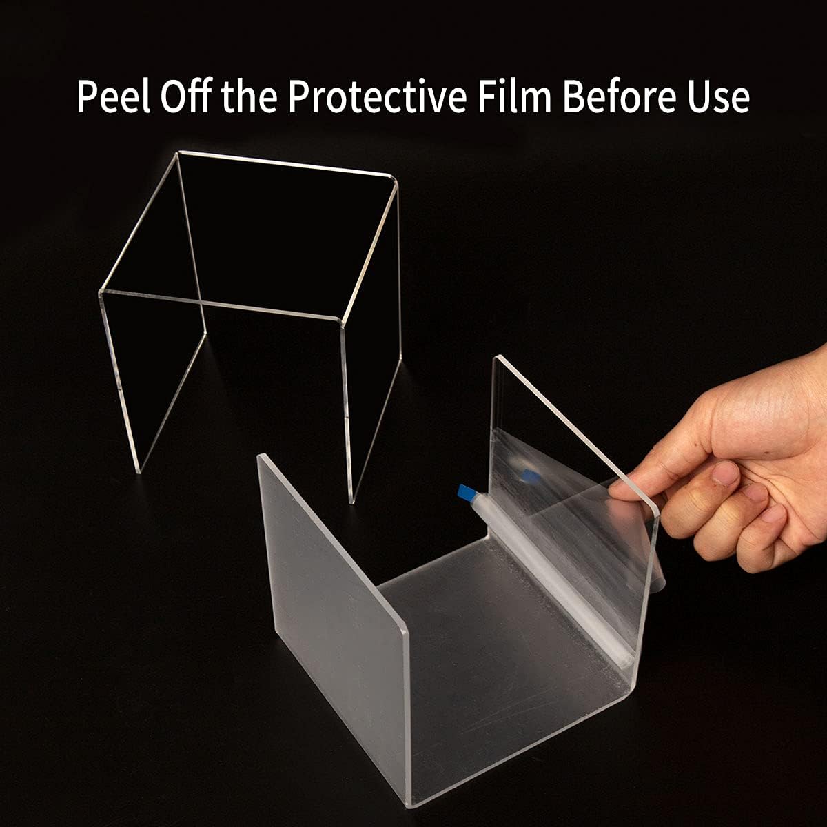 HIIMIEI Clear Acrylic Display Risers 2 Sets, 3-Tier Risers Stands Showcase for Amiibo Funko Pop Figures, Dessert, Jewelry-5"x6"x7"