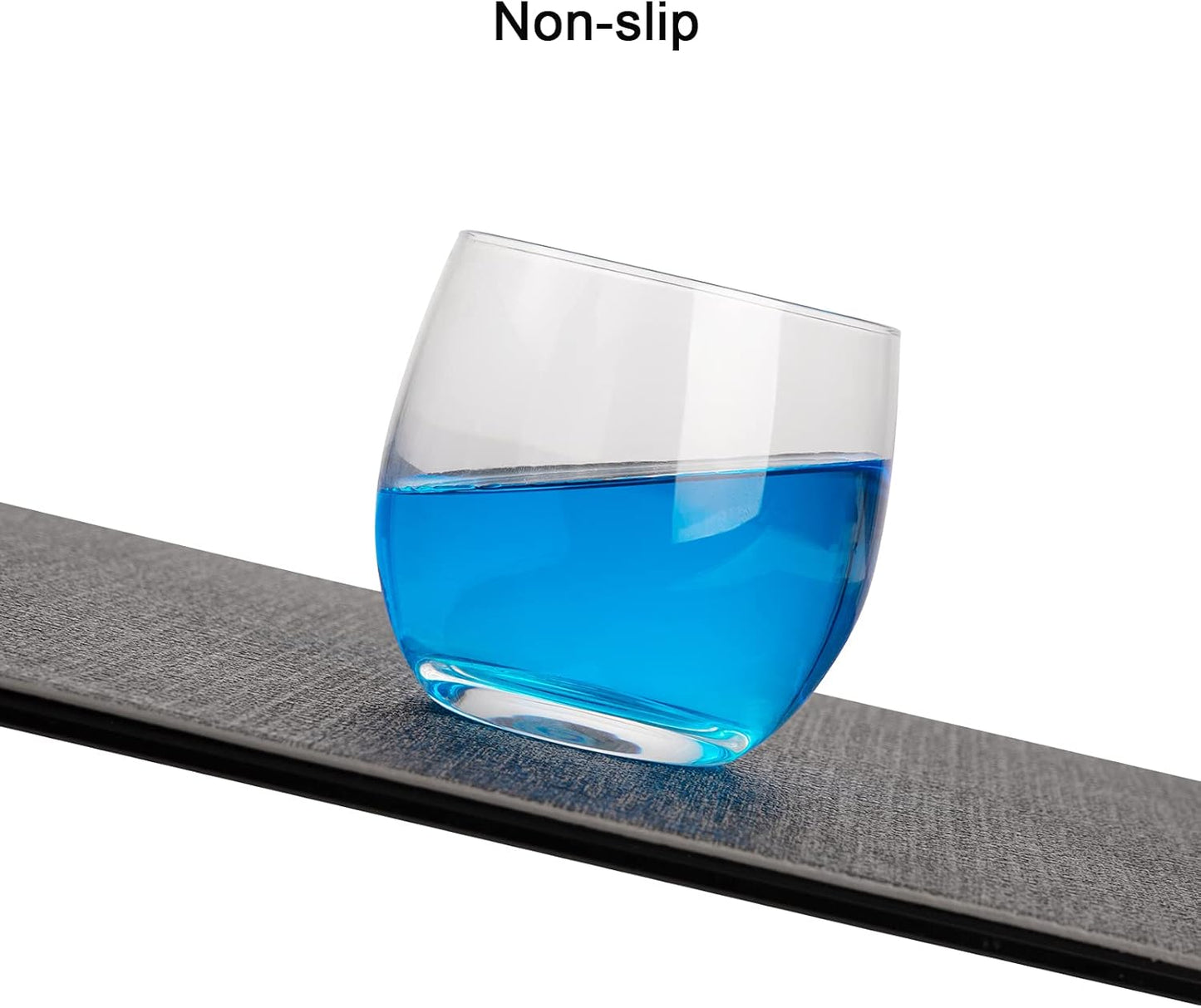 Myir JUN Placemats Dual Sided, Faux Leather Place Mats Set of 6 Indoor Placemat for Dining Table Outdoor Place Mat Manteles Individuales Square Non-Slip Washable Table Mats (Gray Blue, Set of 6)