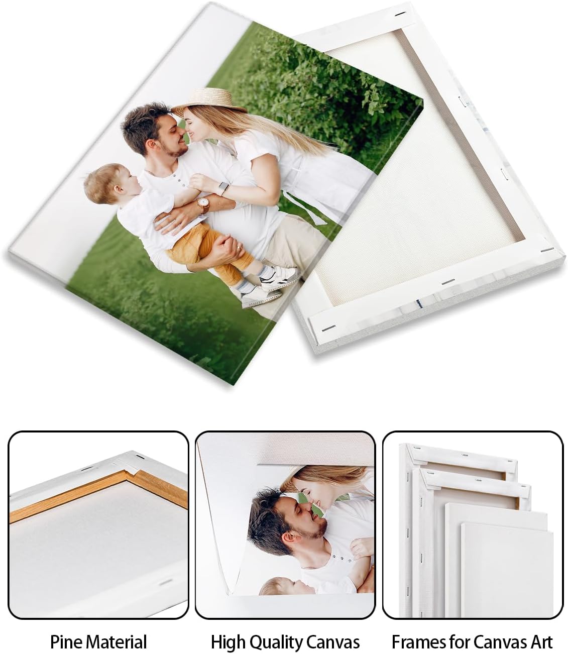 AbcCustomize Canvas Prints with Your Photos, Personalized Photo To Canvas Print for Bedroom, Living Room, Farmhouse Office Decor,Custom Canvas Wall Art for Gifts & Keepsakes, Ready to Hang