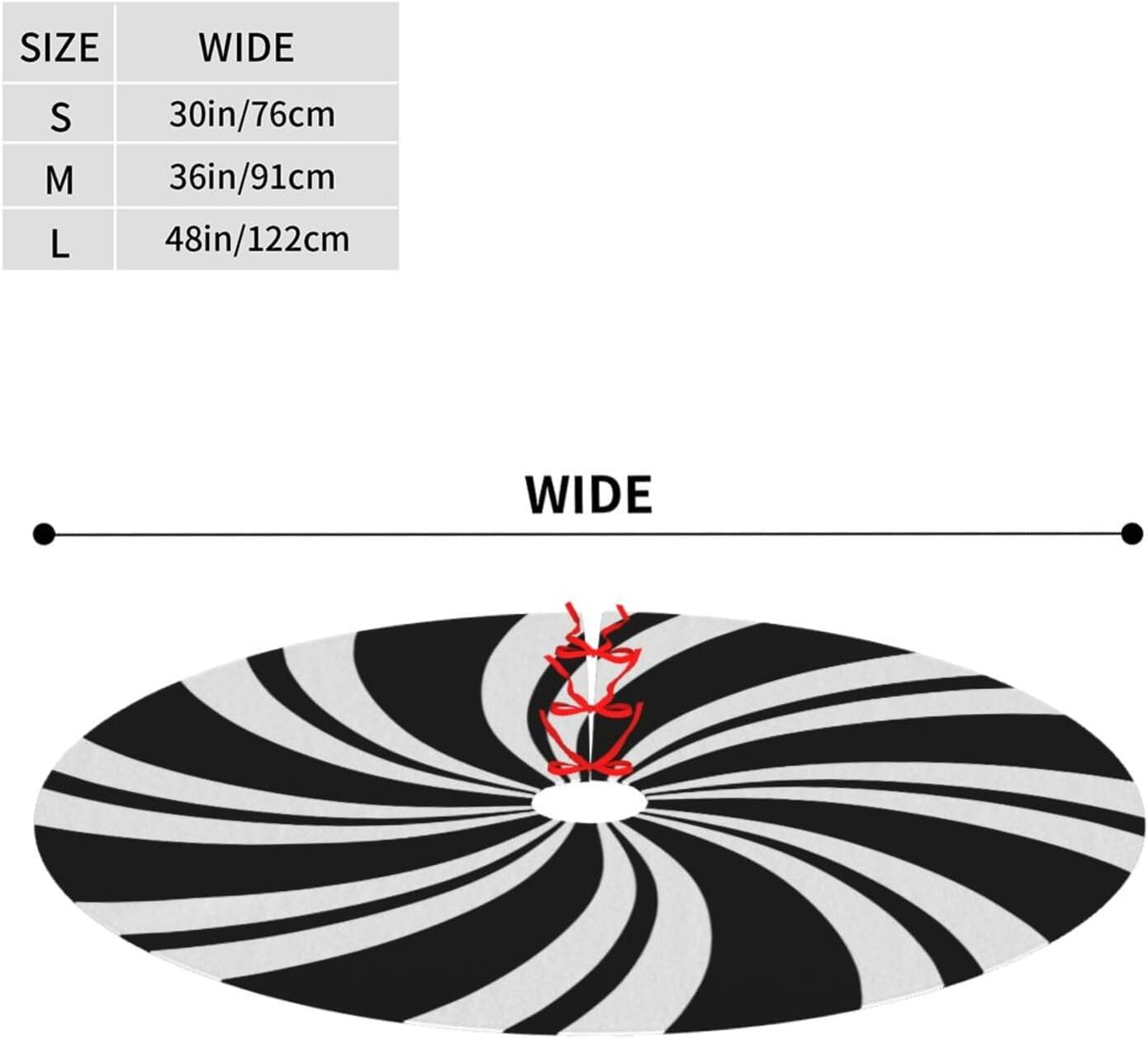 Christmas Tree Skirt,Mint Sugar Double Swirl Candy Black Xmas Tree Skirt Rustic Farmhouse Tree Skirt for Christmas Decor Xmas Holiday Home Party Decorations36