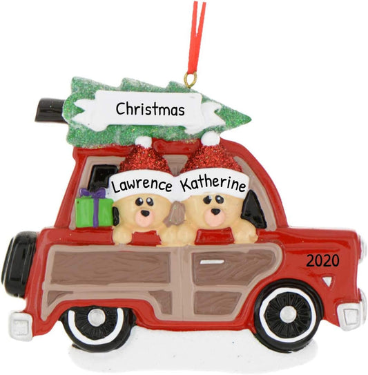 Personalized Our First Christmas Ornament 2025 Travel RV Couple Ornaments Snowy Tree Camper Couples Ornament 2025 Family of 2 Road Trip Unique for Couple Ornaments Couples Unique Gifts