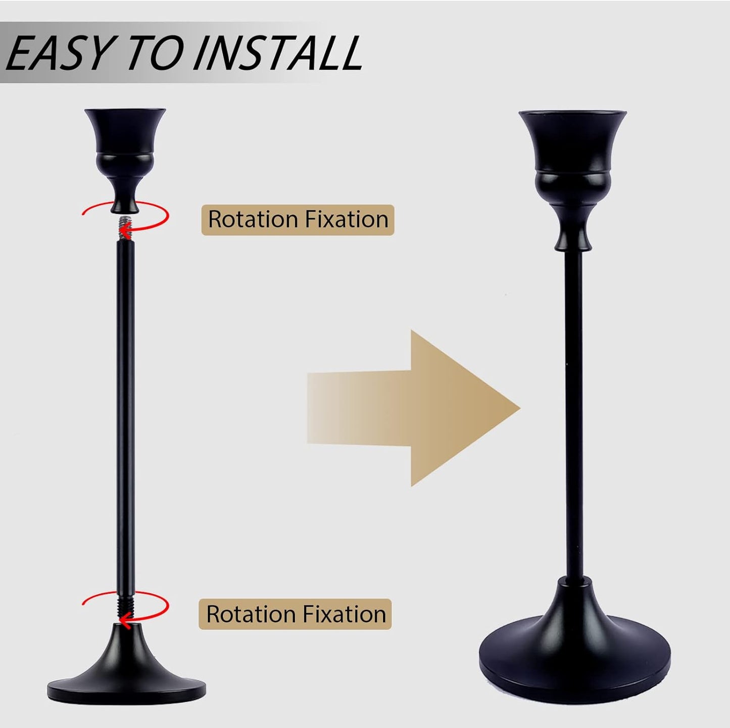 Candlestick Holders,Taper Candle Holder for Candlesticks Black Candelabra Candle Holders Vintage Candle Stick Candle Holder for Fireplace Party Dining Home