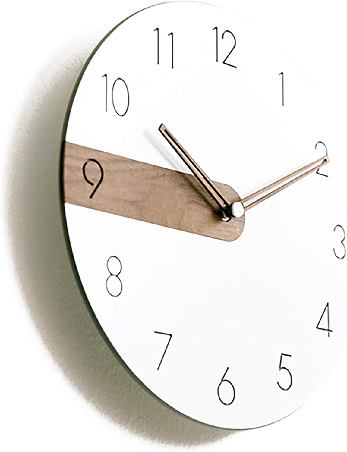 Stephanie Imports Modern Minimalist Exposed Wood Silent Wall Clock (Numerical)