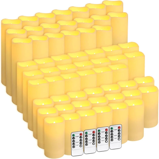 60-Pack LED Flameless Candles with Remote Control - Perfect for Home, Parties, and Special Occasions - Create a Magical Ambiance Effortlessly(Three Sizes)