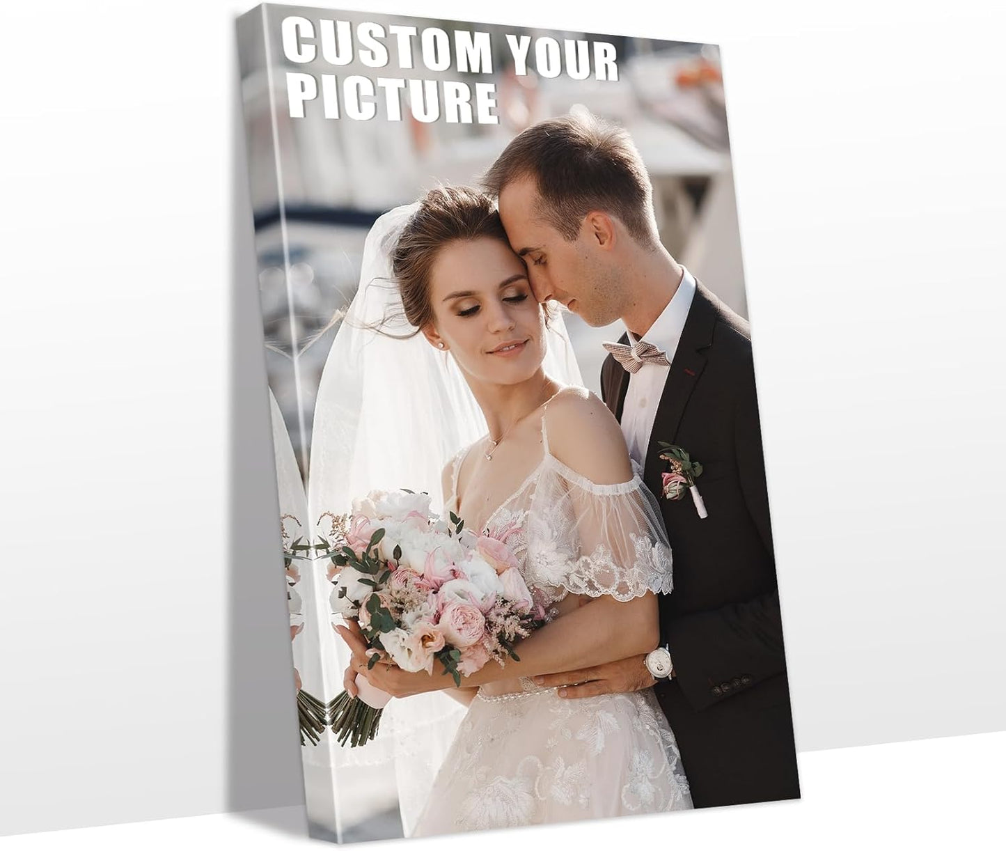 Personalized Custom Canvas Prints with Your Photos & Text, Customized Picture Print, Transform Own Images Into Framed Wall Art Digitally Printed Photo to Canvas, Keepsakes Gifts for Family 24x40’’