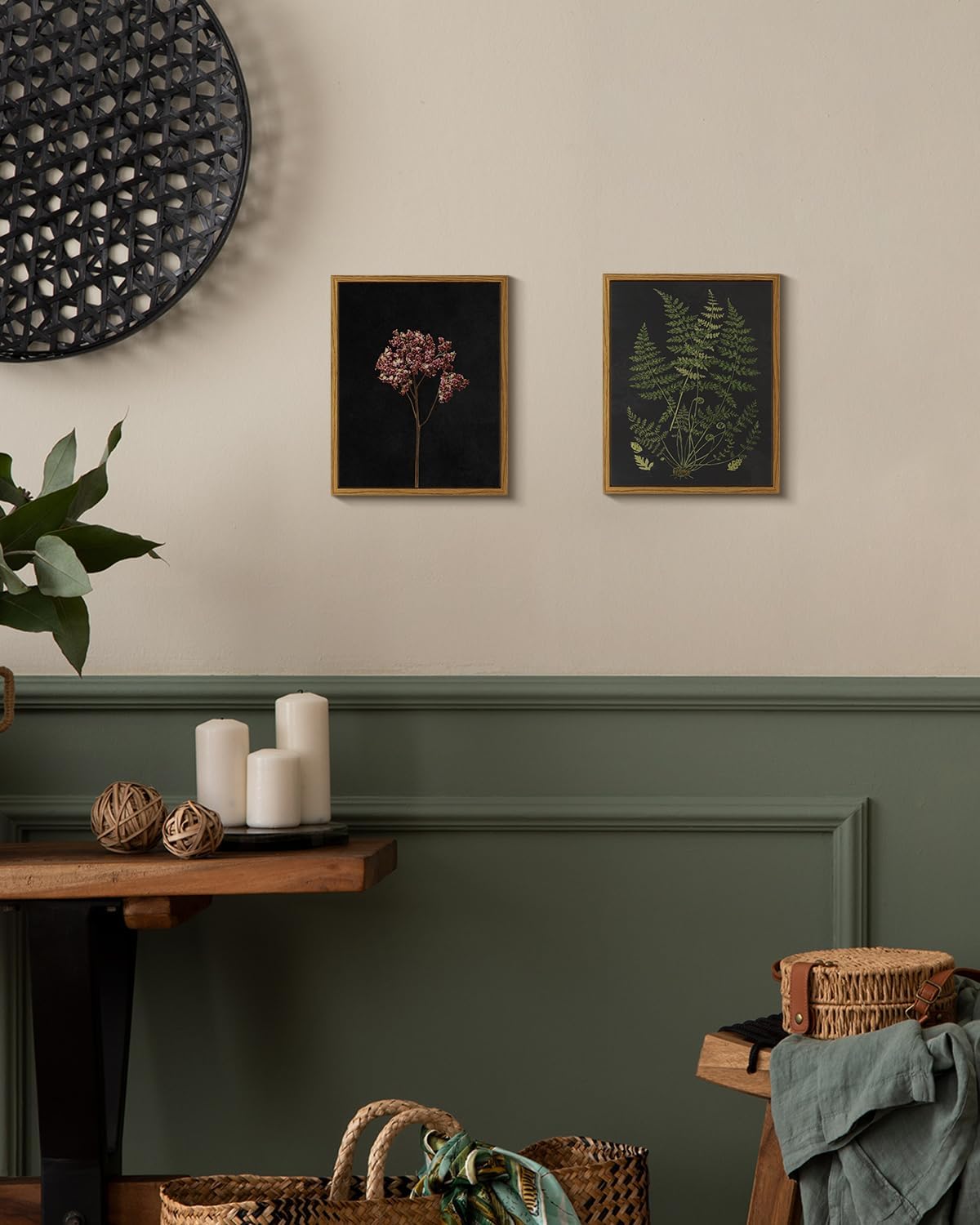 VIYYIEA Framed Canvas Wall Art Home Decor Minimalist Botanical Print Boho Pictures for Rustic Vintage Farmhouse Artwork Bedroom Bathroom House Decor Kitchen Wall Decor 8x10in 8x10in