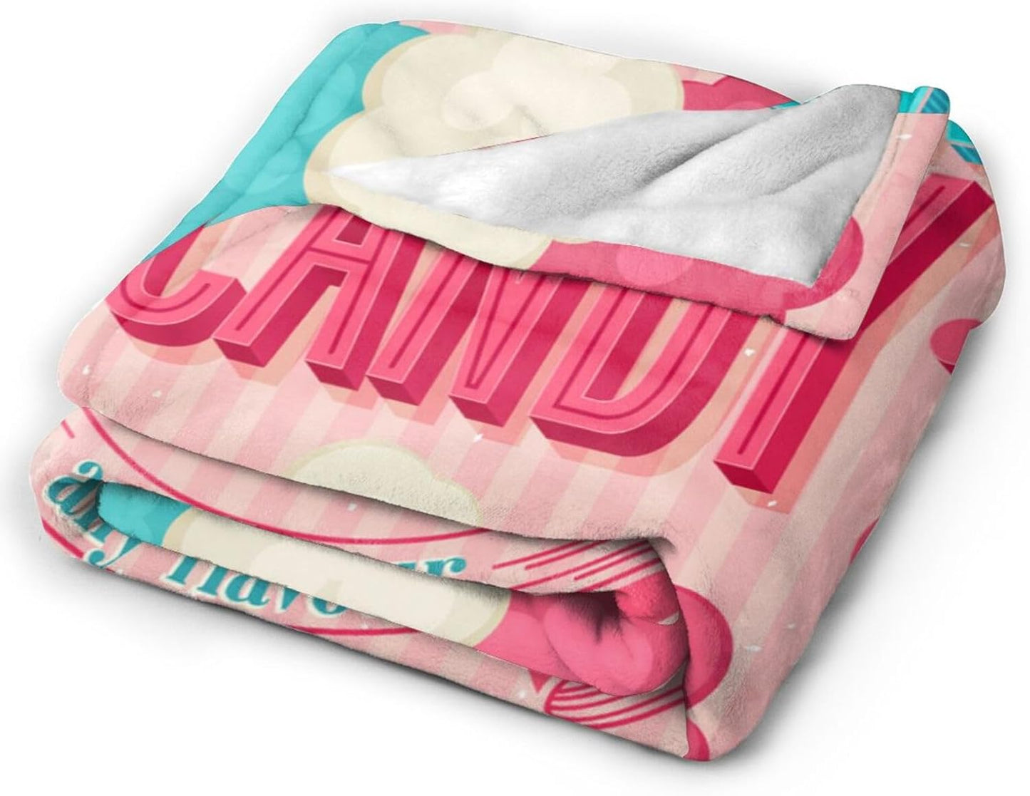HGOD DESIGNS Candy Throw Blanket Sweet and Colorful Candy Pink Blanket Super Soft Flannel Throw Blanket Lightweight Plush Fuzzy Bed Blanket for Bedding Sofa and Travel 40"X50"