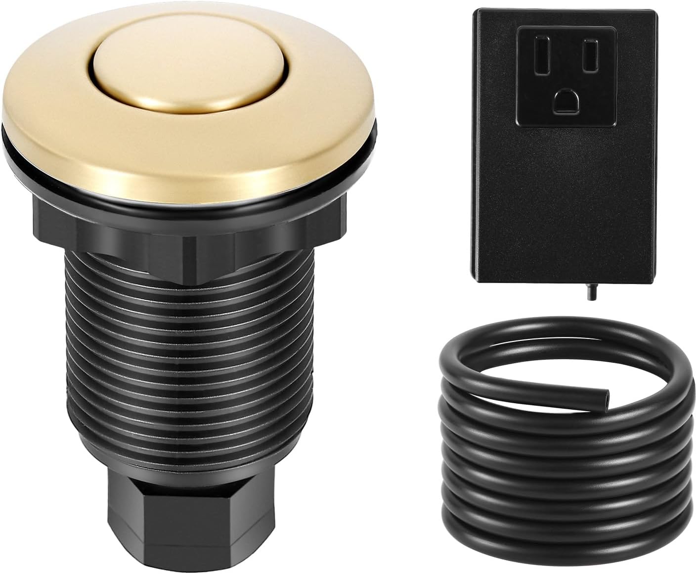 VEVOR Garbage Disposal Air Switch Kit, 2.5" Sink Top Air Switch for Food Waste Disposal, Brushed Gold Stainless Steel ON/OFF Air Button for Waste Disposer - Suitable for Stainless Steel Countertops