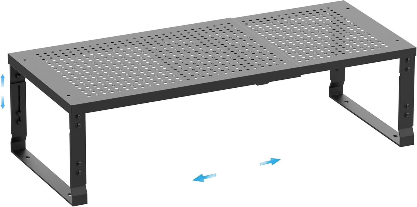 Expandable Spice Rack,Stackable Storage for Cabinet, Multi-Functional Kitchen Shelving,Height-Adjustable,Sustainable Organizer Solution(1Pack/Black/Large)