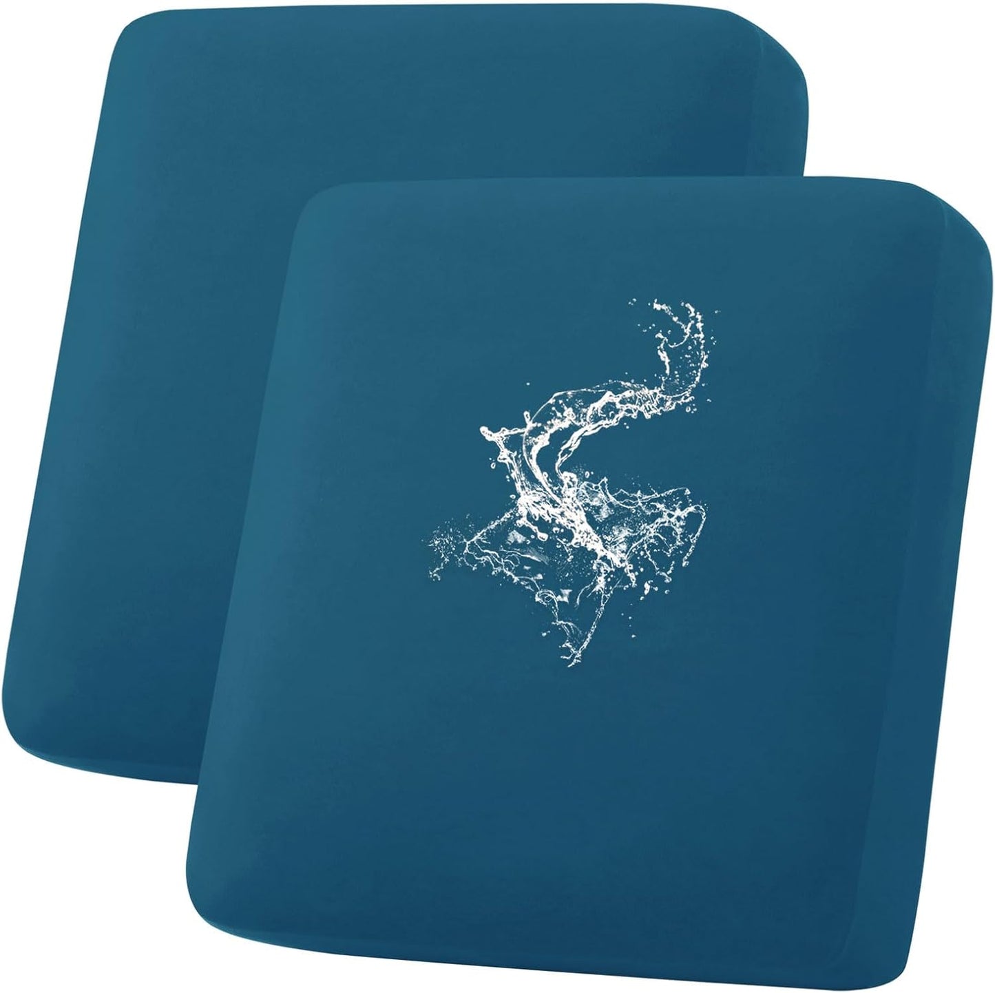 hyha Waterproof Couch Cushion Covers, Stretch Sofa Couch Seat Slipcover for Dog Washable, Non-Slip Waterproof Outdoor Cushion Covers for Patio Furniture Replacement (2 Pieces, Deep Teal)