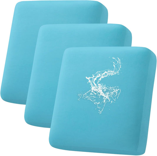 hyha Waterproof Couch Cushion Covers, Stretch Sofa Couch Seat Slipcover for Dog Washable, Non-Slip Waterproof Outdoor Cushion Covers for Patio Furniture Replacement (3 Pieces, Peacock Blue)